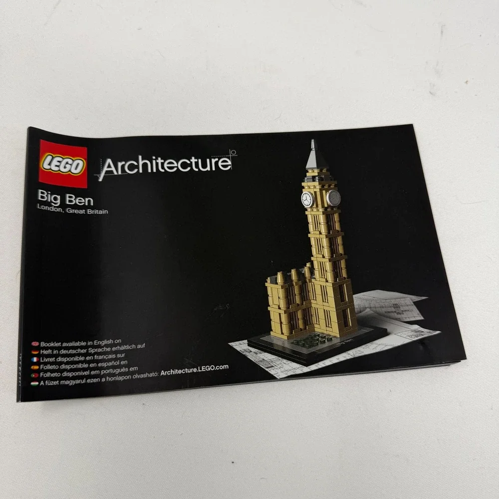 Lego Architecture Big Ben 21013 Instruction Manual London Great Britain Booklet